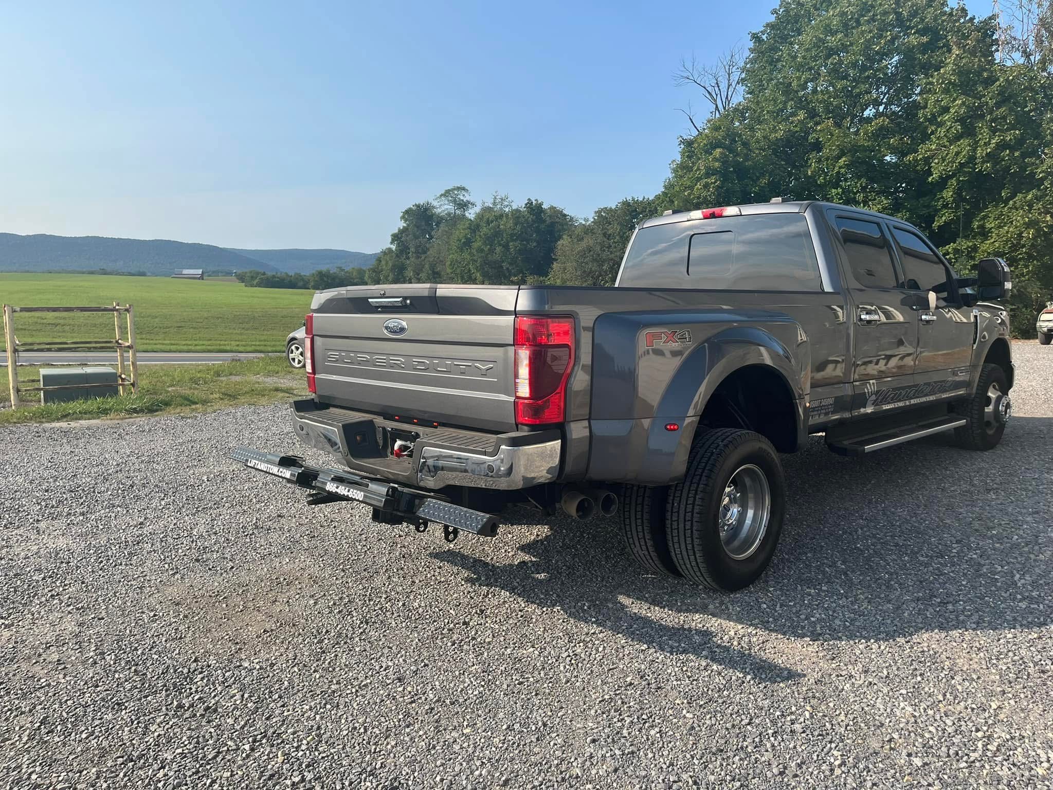 grey-ford-super-duty-dually-pickup-truck-tow-hitch